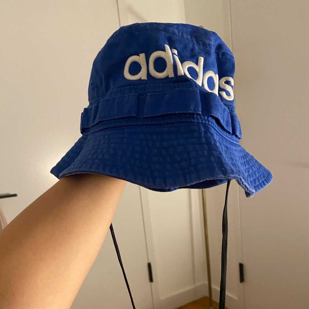 Blue and white Japanese Adidas bucket hat #streetwear